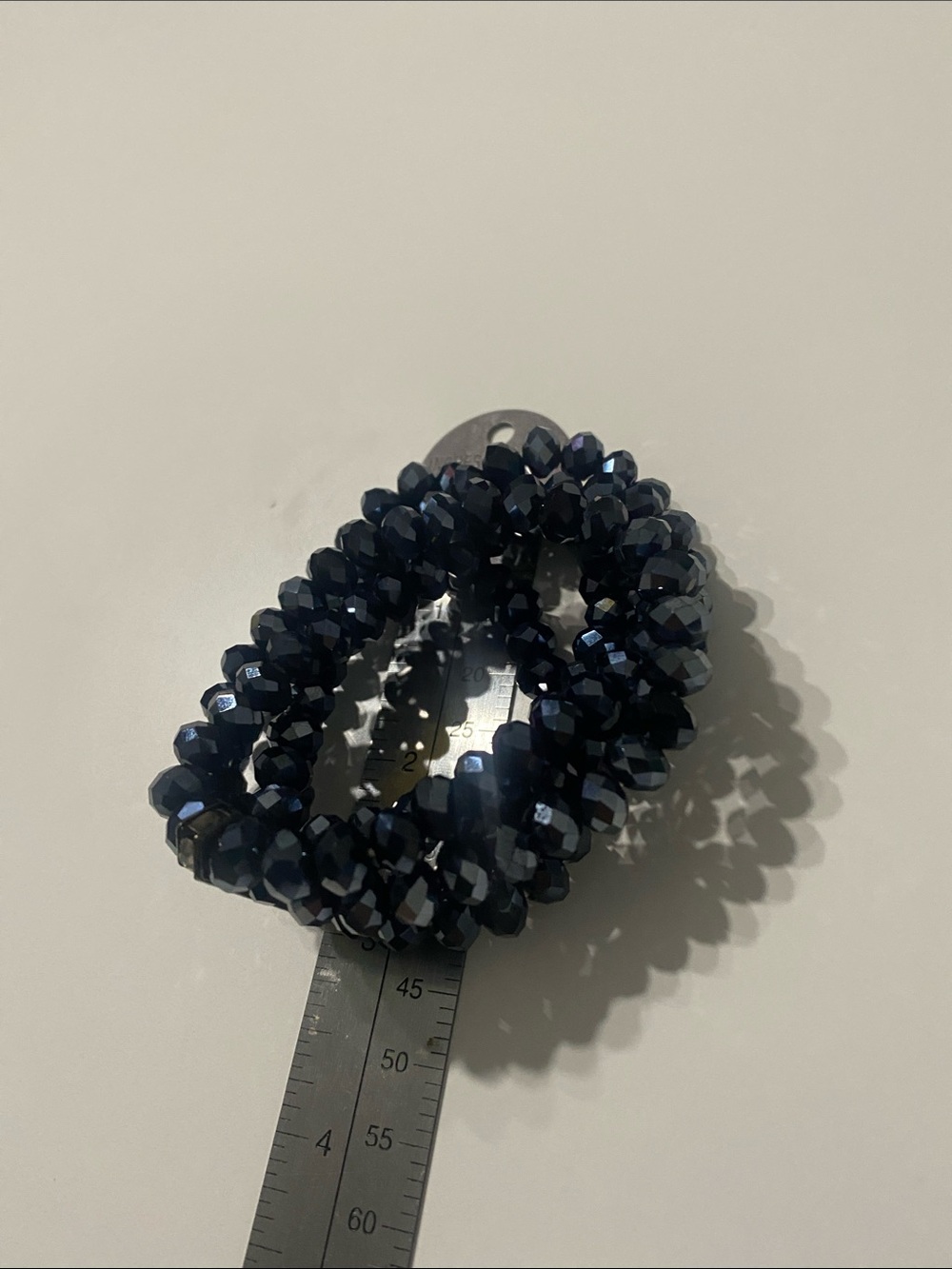 Sparkling Navy Crystal Stretch Bracelet with Rhinestone Bar - Picture 3 of 3